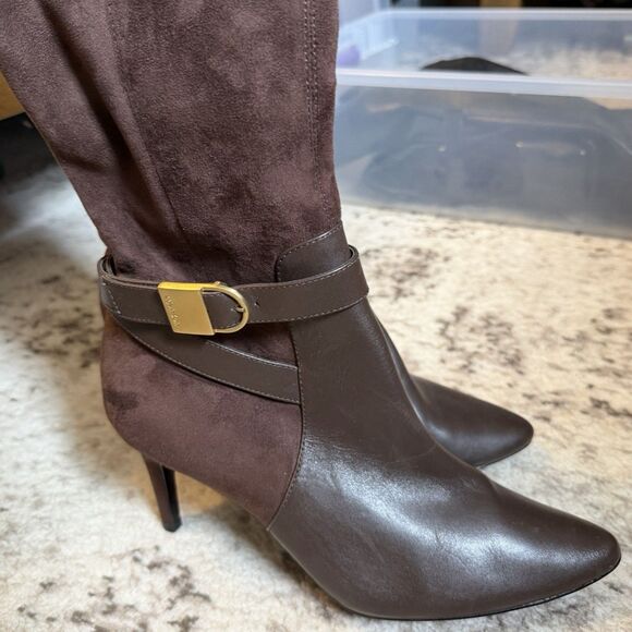 Calvin Klein Womens Faux Suede Wedge Knee-High Boots womens 10 - Picture 5 of 8